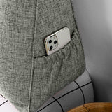 NNEAGS 2X 120cm Grey Triangular Wedge Bed Pillow Headboard Backrest Bedside Tatami Cushion Home Decor