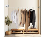 NNEAGS 2X 160mm Wall-Mounted Clothes Line Dry Rack Retractable Space-Saving Foldable Hanger White