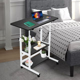NNEAGS 40x80cm Black Bedside Table Movable Bedroom Desk Student Computer Table