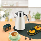 NNEAGS 1.8L Stainless Steel Kettle Insulated Vacuum Flask Water Coffee Jug Thermal White