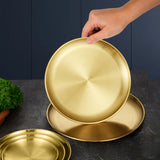 NNEAGS 17cm Premium Gold Grilling Plate - Durable, Heat-Resistant, Perfect for BBQs and Outdoor Cooking Kitchen Essential
