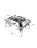 NNEAGS Stainless Steel Rectangular Chafing Dish Tray Buffet Cater Food Warmer Chafer with Top Lid