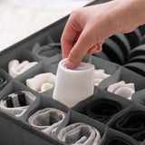 NNEAGS 2X Grey Flip Top Underwear Storage Box Foldable Wardrobe Partition Drawer Home Organiser