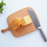 NNEAGS 33cm Brown Rectangle Wooden Serving Tray Chopping Board Paddle with Handle Home Decor
