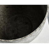NNEAGS 27cm Rock Grey Round Resin Plant Flower Pot in Cement Pattern Planter Cachepot for Indoor Home Office