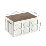 NNEAGS 2X 34.5x22cm 18L White Car & Camping Foldable Storage Box Crate Stackable Container No Handle