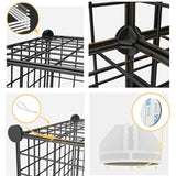 NNEAGS 2X Black Portable 6-Cube 3 Column Storage Organiser Foldable DIY Modular Grid Space Saving Shelf