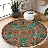 NNEAGS 90cm Mandala Round Area Thick Anti-slip Doormat, Home Decor