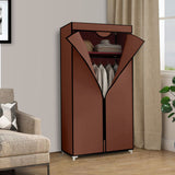 NNEAGS 75x45xcm Brown Clothes Organizer Rack with Zippered Dust Cover
