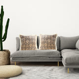 NNEAGS 45cm Wabi-sabi Floral Cover & Vintage Dark Floral Tassel Square Throw  Pillow