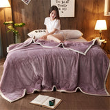 NNEAGS Light Purple Throw Blanket Warm Cozy Double Sided Thick Flannel Coverlet Fleece Bed Sofa Comforter