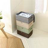 NNEAGS 2X Grey Small Portable Double Zipper Storage Box Moisture Proof Clothes Basket Foldable Home Organiser