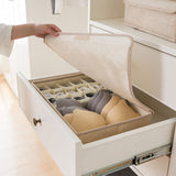 NNEAGS Beige Flip Top Underwear Storage Box Foldable Wardrobe Partition Drawer Home Organiser