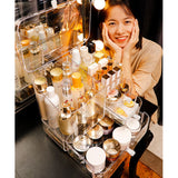NNEAGS Transparent Cosmetic Storage Box Clear Makeup Skincare Holder with Lid Drawers Waterproof  Dustproof Organiser
