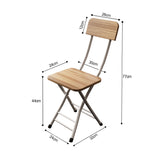 NNEAGS Oak Grain Foldable Chair Space Saving Lightweight Portable Stylish Seat Home Decor Set of 2