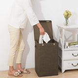NNEAGS 2X Coffee Medium Collapsible Laundry Hamper Storage Box Foldable Canvas Basket Home Organiser Decor