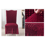 NNEAGS Burgundy Chair Cover Seat Protector with Ruffle Skirt Stretch Slipcover Wedding Party Home Decor