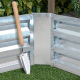 NNEAGS 2X 120cm Rectangle Galvanised Raised Garden Bed Vegetable Herb Flower Outdoor Planter Box