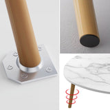 NNEAGS 80x40cm White Stone Pattern Living Room Nordic  Coffee Table Modern Style