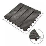 NNEAGS 2X 11 pcs Grey DIY Wooden Composite Decking Tiles Garden Outdoor Backyard Flooring Home Decor