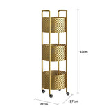 NNEAGS 2X 3 Tier Bathroom Shelf Multifunctional Storage Display Rack Organiser with wheels