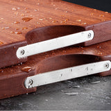 NNEAGS 2X 48cm Rectangular Wooden Ebony Butcher Block Non-slip Chopping Food Serving Tray Charcuterie Board