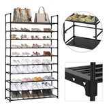 NNEAGS 2X 10 Tier Shoe Storage Shelf Space-Saving Caddy Rack Organiser with Handle