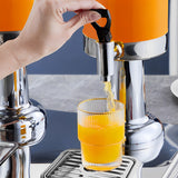NNEAGS 6L Dual Silver Stainless Steel Beverage Dispenser Ice Cylinder Clear Juicer Hot Cold Water Jug