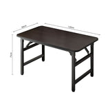 NNEAGS 120x60cm Walnut Foldable Computer Study Table Easy Assembly Desk No Chair