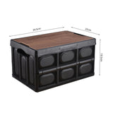 NNEAGS 2X 34.5x22cm 18L Black Car & Camping Foldable Storage Box Crate Stackable Container No Handle