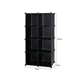 NNEAGS 4 Tier 8-Cube Black Portable Wardrobe Divide-Grid Modular Storage Organiser Foldable Closet