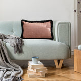 NNEAGS 2X 35cm Mid-century Style Raised Embroidery Texture Edged Lumbar Throw  Pillow