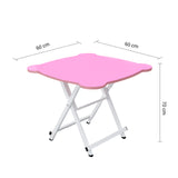 NNEAGS Pink Minimalist Cat Ear Folding Table Indoor Outdoor Portable Stall Desk Home Decor