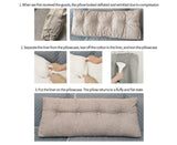 NNEAGS 4X 100cm Silver Triangular Wedge Bed Pillow Headboard Backrest Bedside Tatami Cushion Home Decor