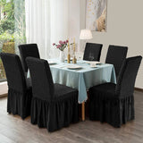 NNEAGS Black Chair Cover Seat Protector with Ruffle Skirt Stretch Slipcover Wedding Party Home Decor