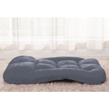 NNEAGS 2X Foldable Lounge Cushion Adjustable Floor Lazy Recliner Chair with Armrest Grey