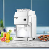 NNEAGS 2X 300 Watts Electric Ice Shaver Crusher Slicer Snow Cone Maker Commercial Tabletop Machine 120kgs/h White