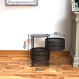 NNEAGS 2X 2 Tier Steel Round Rotating Kitchen Cart Multi-Functional Shelves Portable Storage Organizer with Wheels