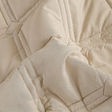 NNEAGS Beige 183cm Wide Mattress Cover Thick Quilted Stretchable Bed Spread Sheet Protector with Pillow Covers