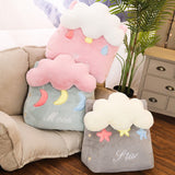 NNEAGS 2X Grey Cute Cloud Cushion Soft Leaning Lumbar Wedge Pillow Bedside Plush Home Decor