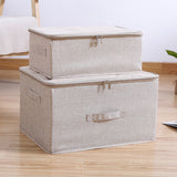 NNEAGS 2X Beige Large Portable Double Zipper Storage Box Moisture Proof Clothes Basket Foldable Home Organiser