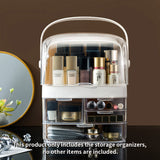 NNEAGS 2X 3 Tier White Countertop Makeup Cosmetic Storage Organiser Skincare Holder Jewelry Storage Box with Handle