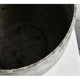 NNEAGS 27cm Weathered Grey Round Resin Plant Flower Pot in Cement Pattern Planter Cachepot for Indoor Home Office