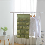 NNEAGS 2X Green Double Sided Hanging Storage Bag Underwear Bra Socks Mesh Pocket Hanger Home Organiser