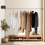 NNEAGS 2X 160mm Wall-Mounted Clothes Line Dry Rack Retractable Space-Saving Foldable Hanger Black