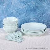 NNEAGS Light Blue Japanese Style Ceramic Dinnerware Crockery Soup Bowl Plate Server Kitchen Home Decor Set of 5