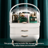 NNEAGS 2X 29cm White Countertop Makeup Cosmetic Storage Organiser Skincare Holder Jewelry Storage Box with Handle