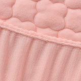 NNEAGS Pink 183cm Wide Mattress Cover Thick Quilted Fleece Stretchable Clover Design Bed Spread Sheet Protector with Pillow Covers