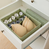 NNEAGS 2X Green Flip Top Underwear Storage Box Foldable Wardrobe Partition Drawer Home Organiser