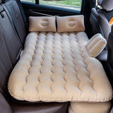 NNEAGS Beige Ripple Inflatable Car Mattress Portable Camping Air Bed Travel Sleeping Kit Essentials